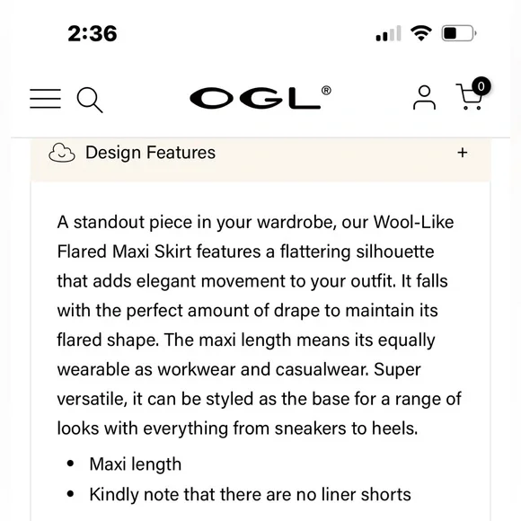 OGL FuzzLuxe Flared Maxi Skirt NWT - Picture 10 of 11